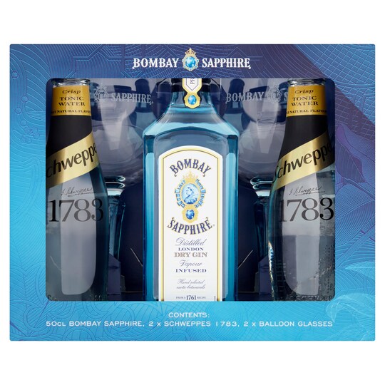 Bombay Saphire Gin And Tonic Gift Set Tesco Groceries