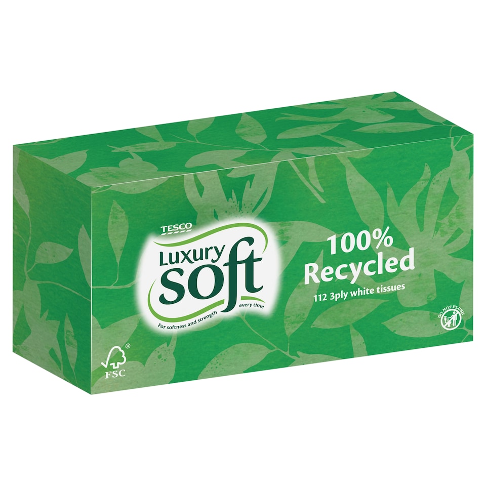 Tesco Luxury Soft Facial Tissue Recycled 112 sheets