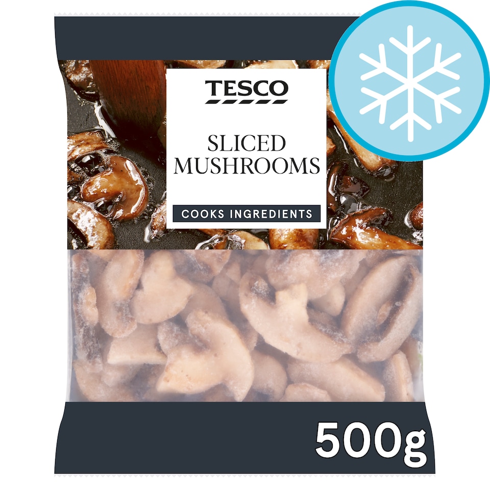 Tesco Frozen Sliced Mushrooms 500G