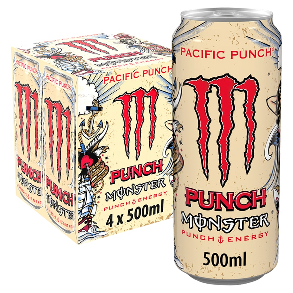image 1 of Monster Energy Drink Pacific Punch 4x500ml