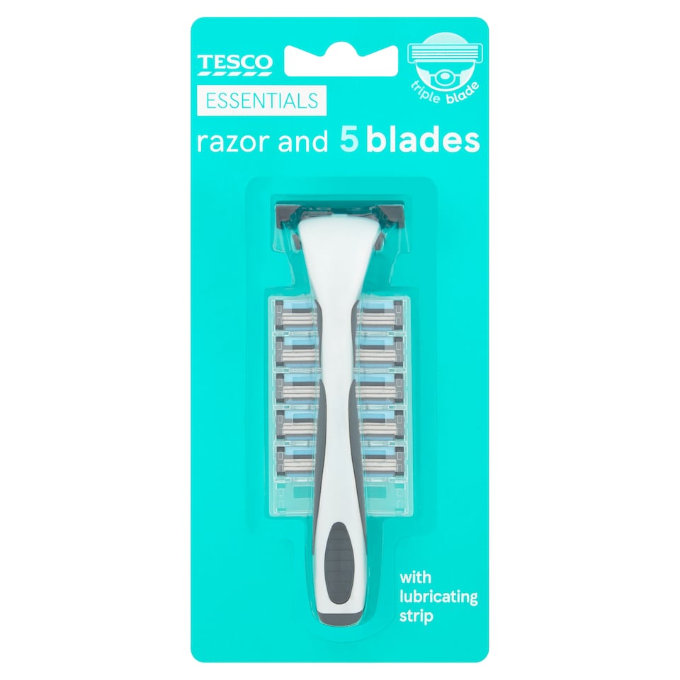 Tesco Essentials Triple Blade Razor With 5 Blades