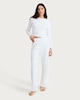image 2 of F&F Pointelle Floral Print Button Up Pyjama Top in Cream