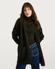 image 3 of F&F Patch Pocket Open Front Cardigan with Wool in Khaki