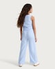 image 3 of F&F Girls 2-Piece Textured Sleeveless Ruched Top and Trousers Set in Blue