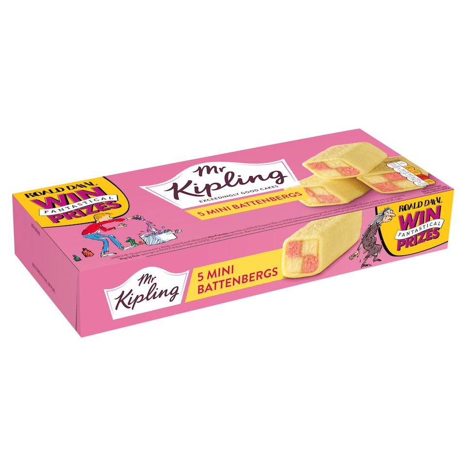 image 1 of Mr Kipling Mini Battenbergs - Apricot and Almond 5 Pack