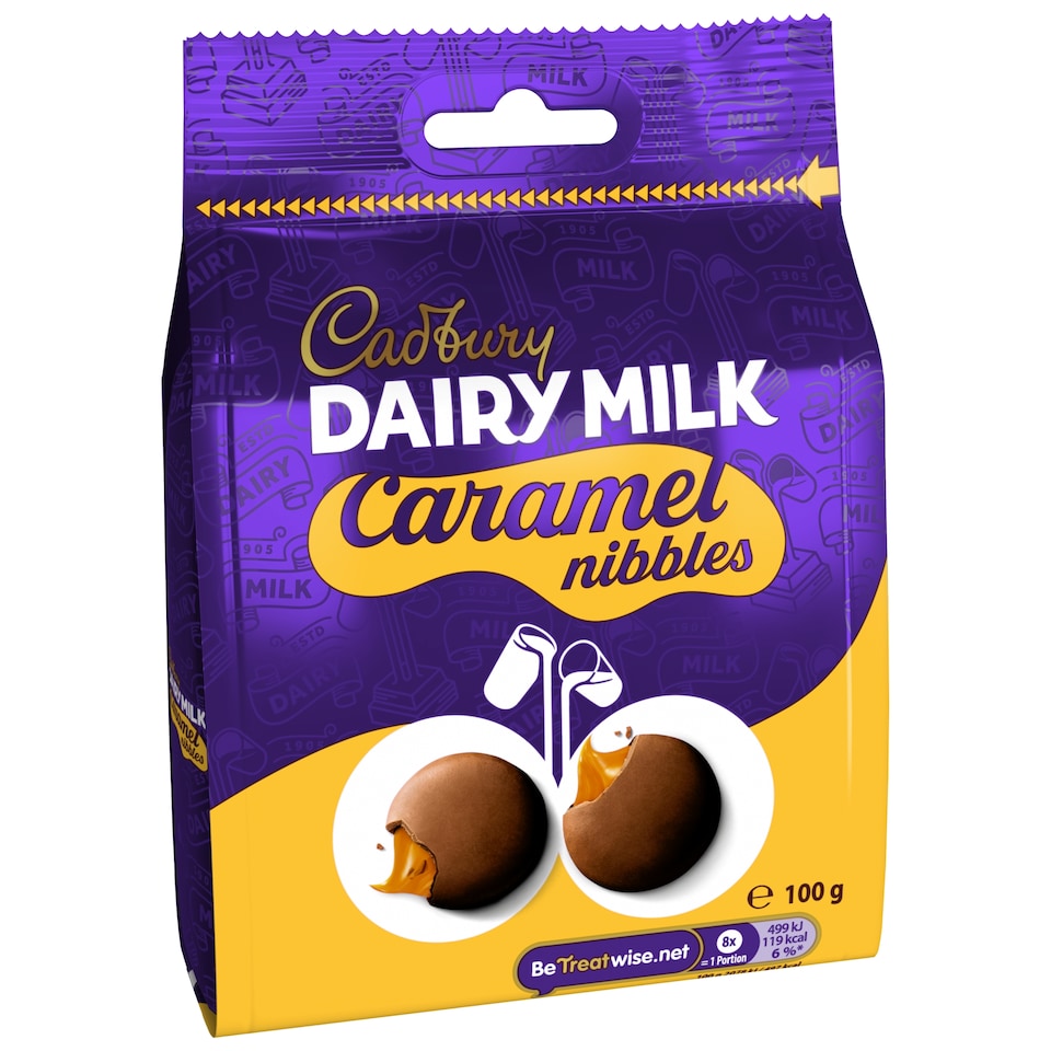 image 1 of Cadbury Dairy Milk Caramel Nibbles Chocolate Bag 100G