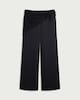 image 4 of F&F Satin Lace Scarf Detail Wide Leg Trousers in Black