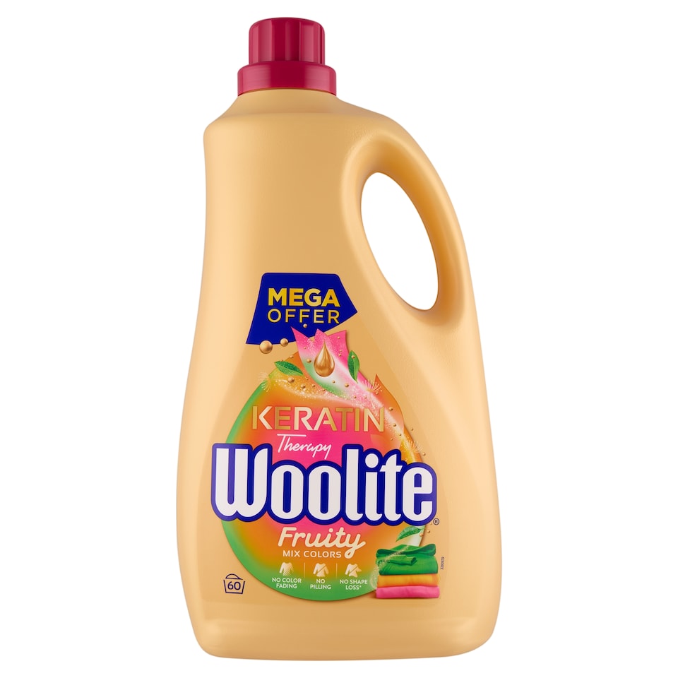 obrázok 1 z Woolite Keratin Therapy Fruity tekutý prací prípravok s keratínom na farebnú bielizeň 60 praní 3,6 l