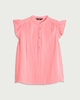image 4 of F&F Pure Cotton Double Cloth Ruffle Sleeved Blouse in Pink