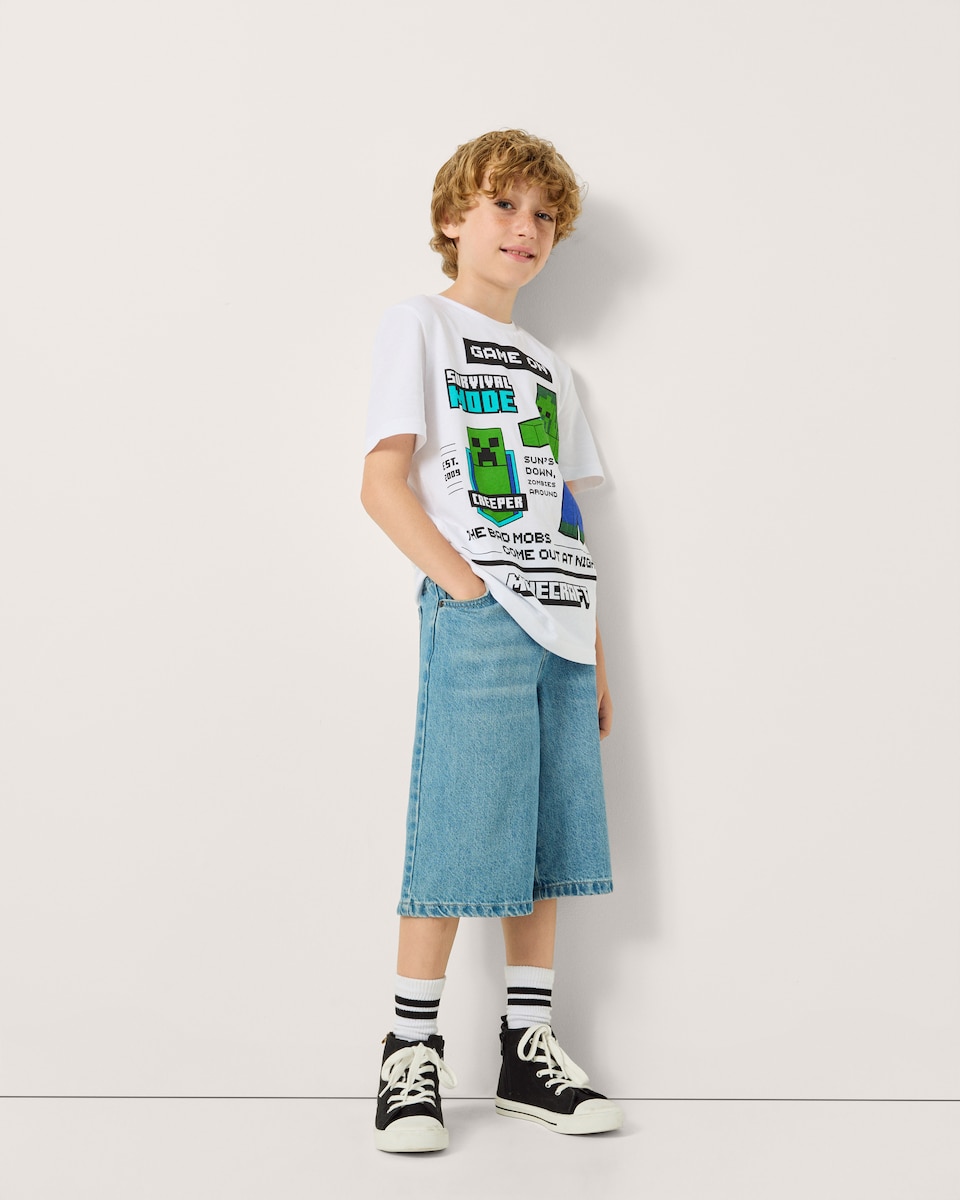 image 1 of Minecraft Pure Cotton T-Shirt in White