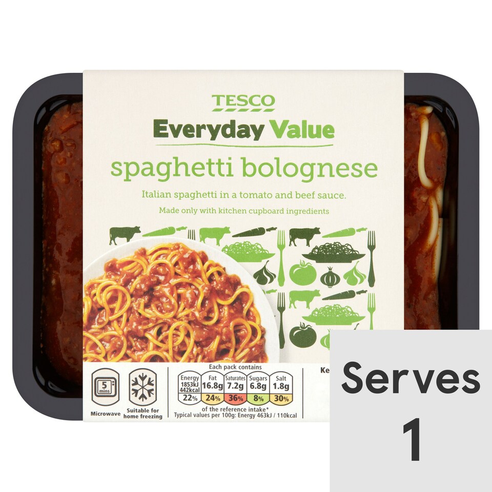 Tesco Everyday Value Spaghetti Bolognese 400G