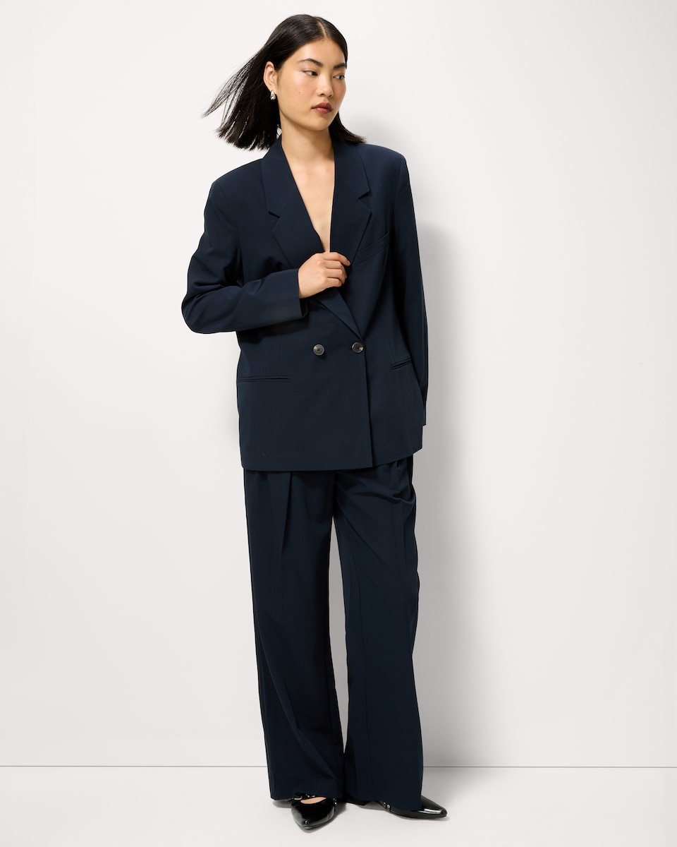 image 1 of F&F Tailored Double Breasted Blazer in Navy