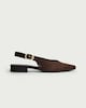image 1 of F&F Pointed Toe Slingback Shoes in Brown