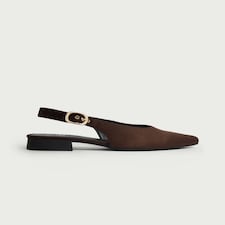 F&F Pointed Toe Slingback Shoes in Brown