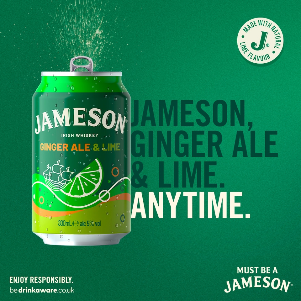 image 1 of Jameson Irish Whiskey Ginger Ale & Lime 330ml
