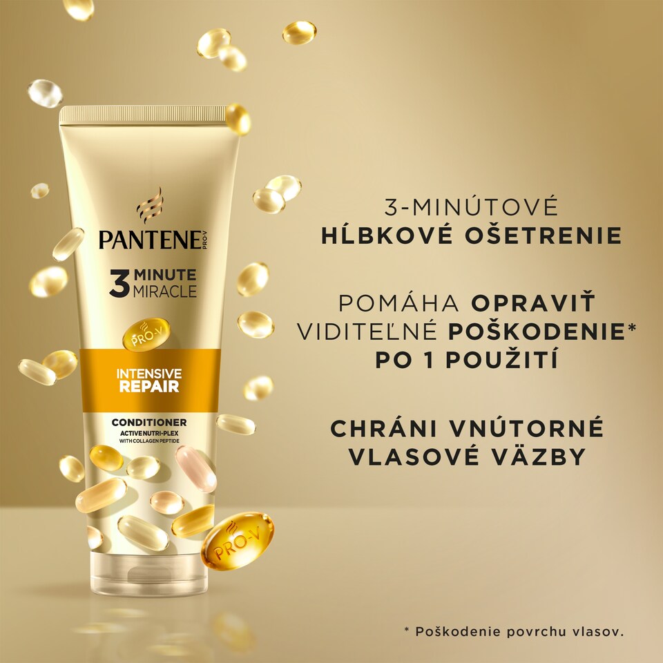 image 1 of Pantene Pro-V Intensive Repair 3 Minute Miracle Conditioner 220ml. For Dry Damaged hair