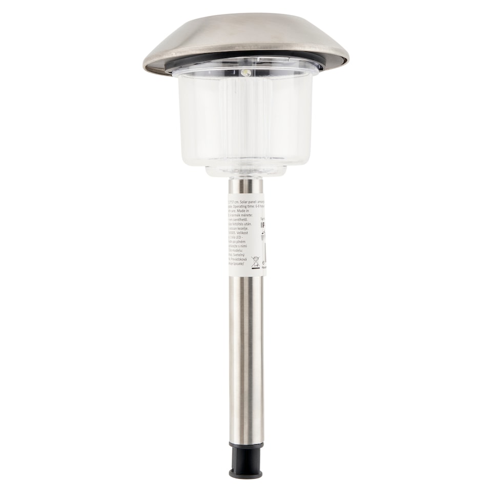 GM3005 solárna lampa z nehrdzavejúcej ocele a plastu 12,5 x 12,5 x 37 cm