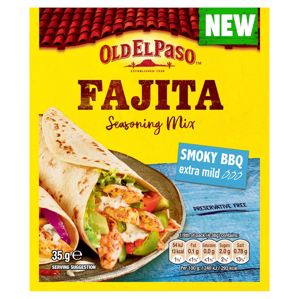 Old El Paso Fajita Smoky BBQ Extra Mild Seasoning Mix 35g