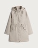 image 4 of F&F Drawstring Waist Hooded Raincoat in Cream
