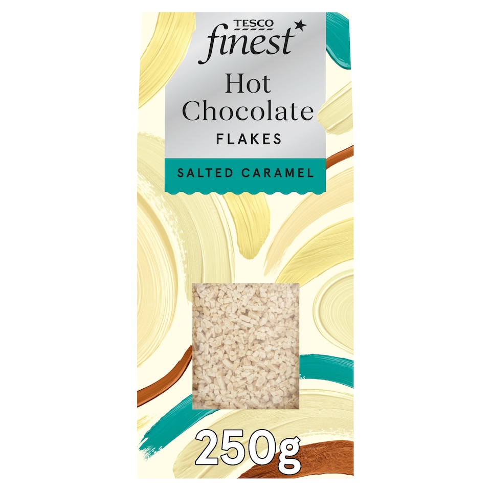 Tesco Finest Belgian Salted Caramel & White Hot Chocolate Flakes 250g