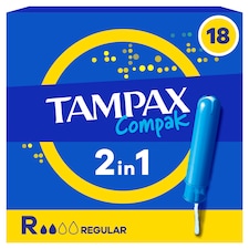 Tampax Compak Regular Applicator Tampons 18