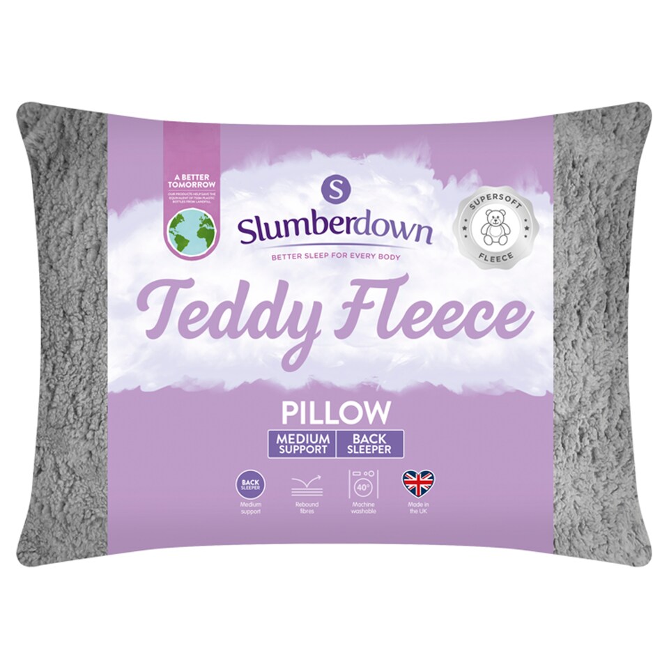 Slumberdown Teddy Fleece Fleece Pillow Pr