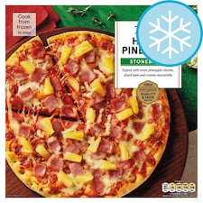 Tesco Stonebaked Ham & Pineapple Pizza 375G