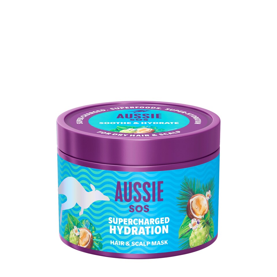 Aussie SOS Supercharged Hydration Haj- és Fejbőrmaszk 500ml Száraz Hajra-Fejbőrre  1. kép