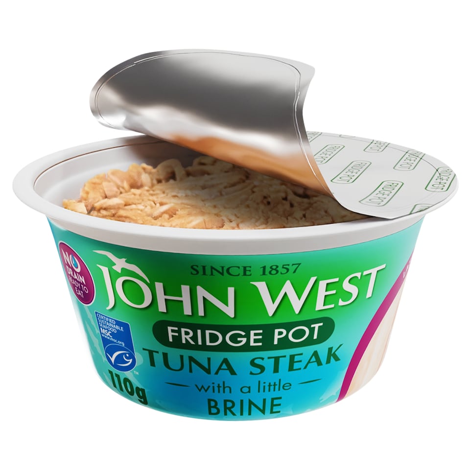 image 1 of John West No Drain Fridge Pot Tuna Steak with a Little Brine 110g