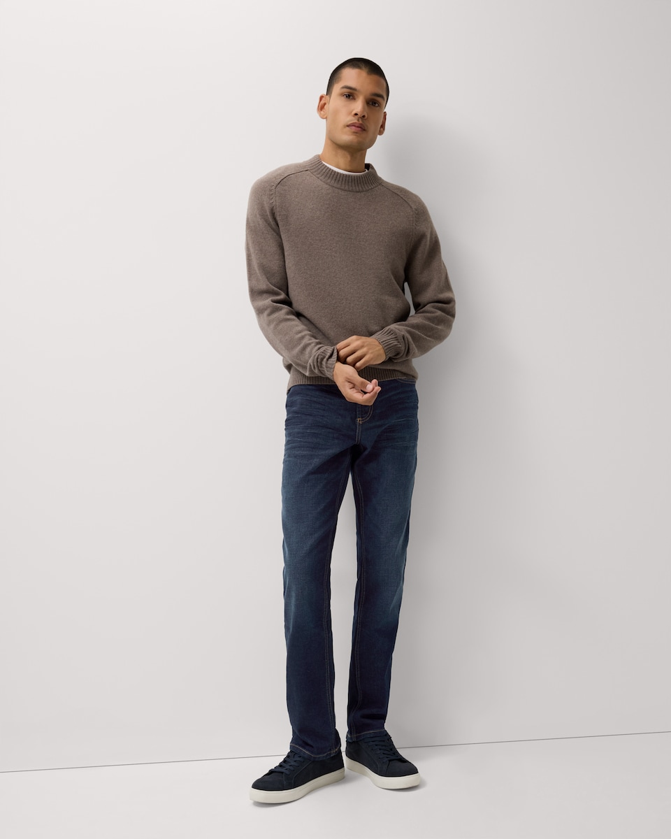 image 1 of F&F Cotton Rich Straight Leg Jeans in Navy