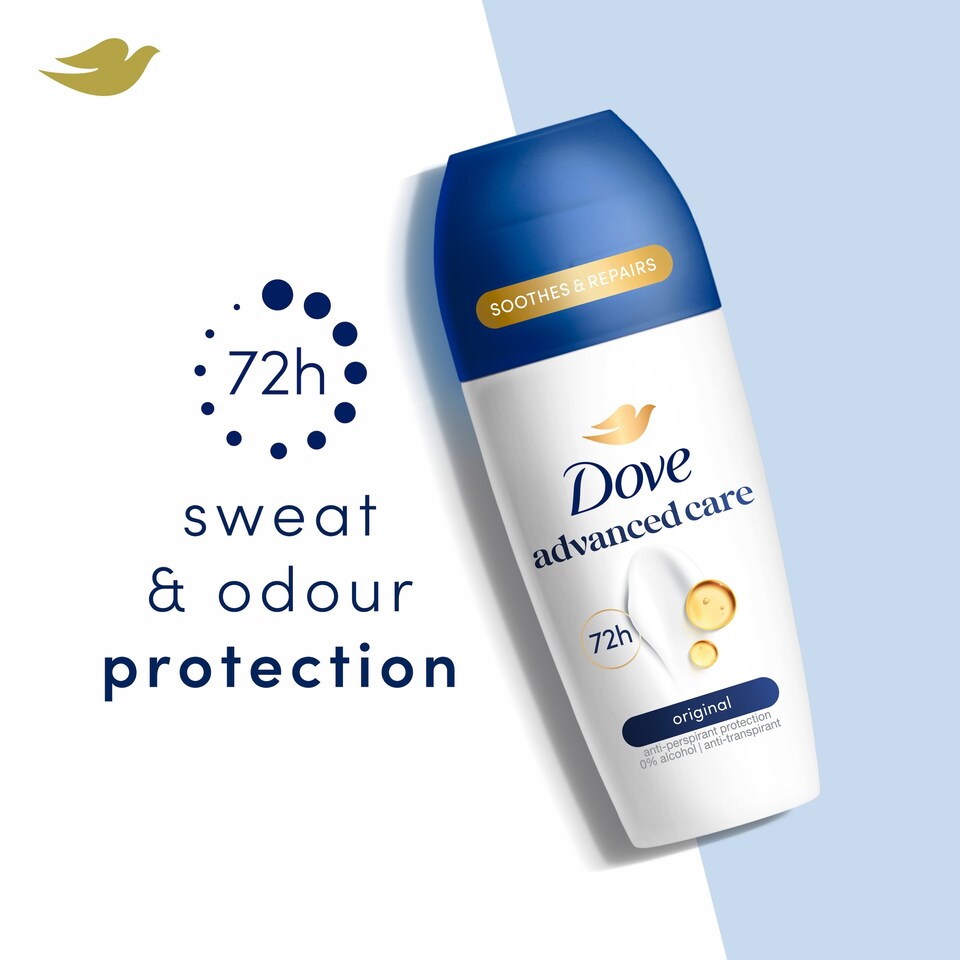 image 1 of Dove Advanced Care Original 72h Roll-On Antiperspirant Deodorant 50ml