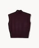 image 4 of The F&F Edit Knitted High Neck Sleeveless Jumper in Burgundy