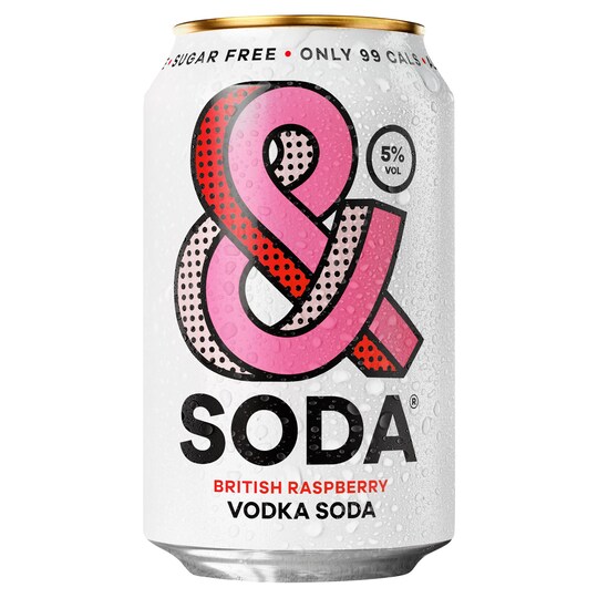 & Soda British Raspberry Vodka Soda 330Ml Tesco Groceries