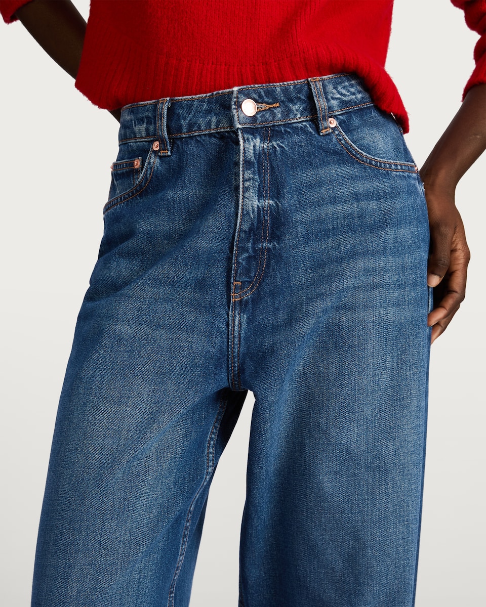 image 1 of F&F Wide Leg Jeans in Navy