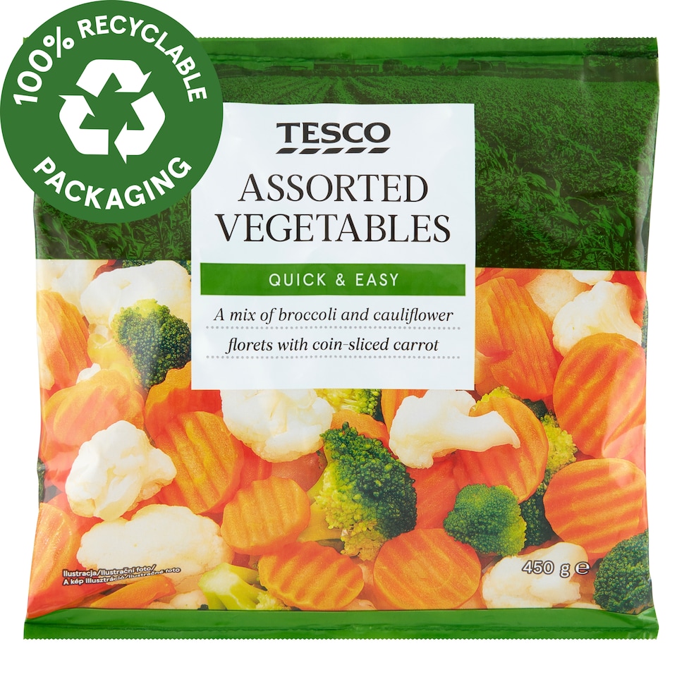 Tesco Quick-Frozen Assorted Vegetables 450 g