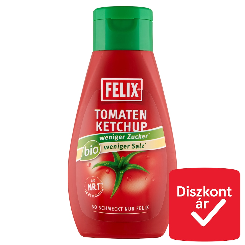 Felix Organic Ketchup with Reduced Sugar and Salt 435 g