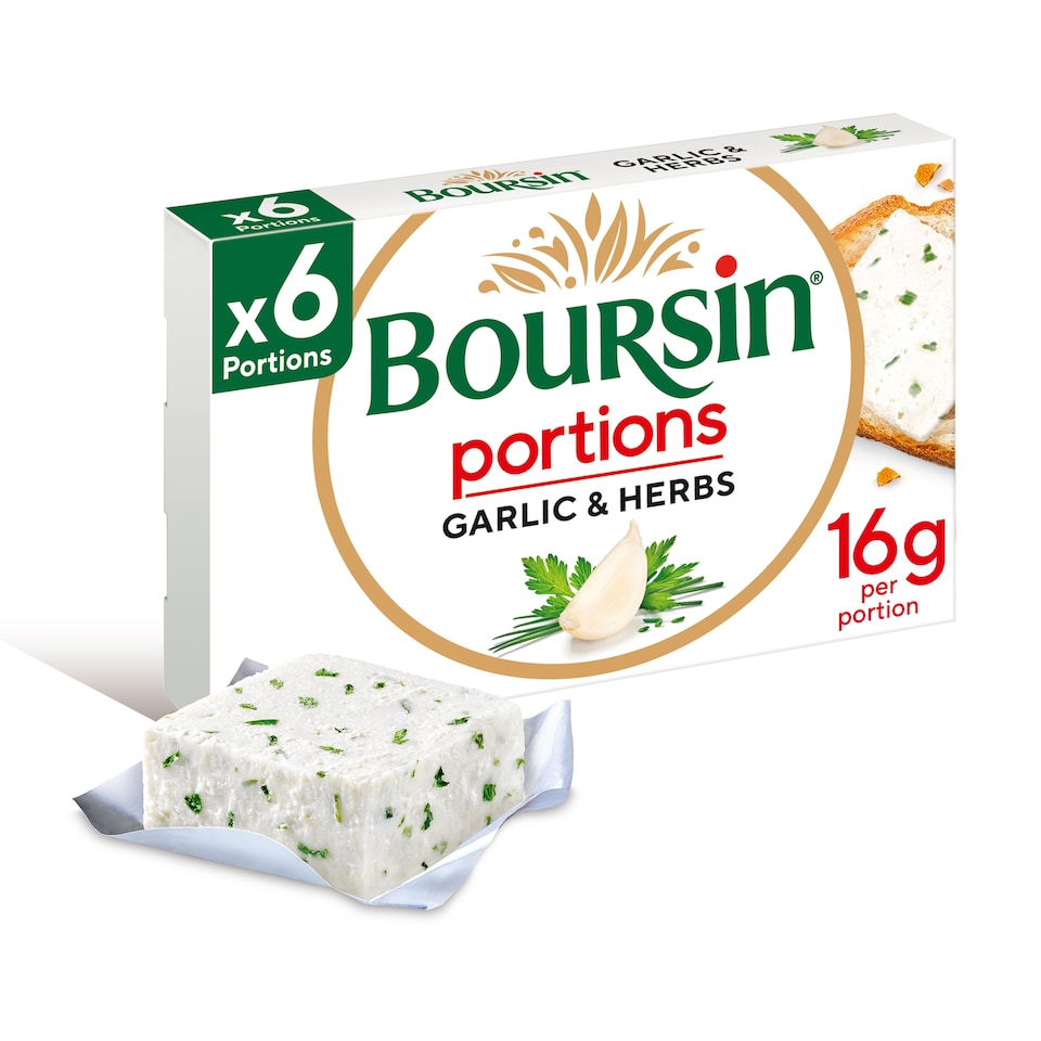 image 1 of Boursin Garlic & Herbs Cream Cheese Portions 6x16g