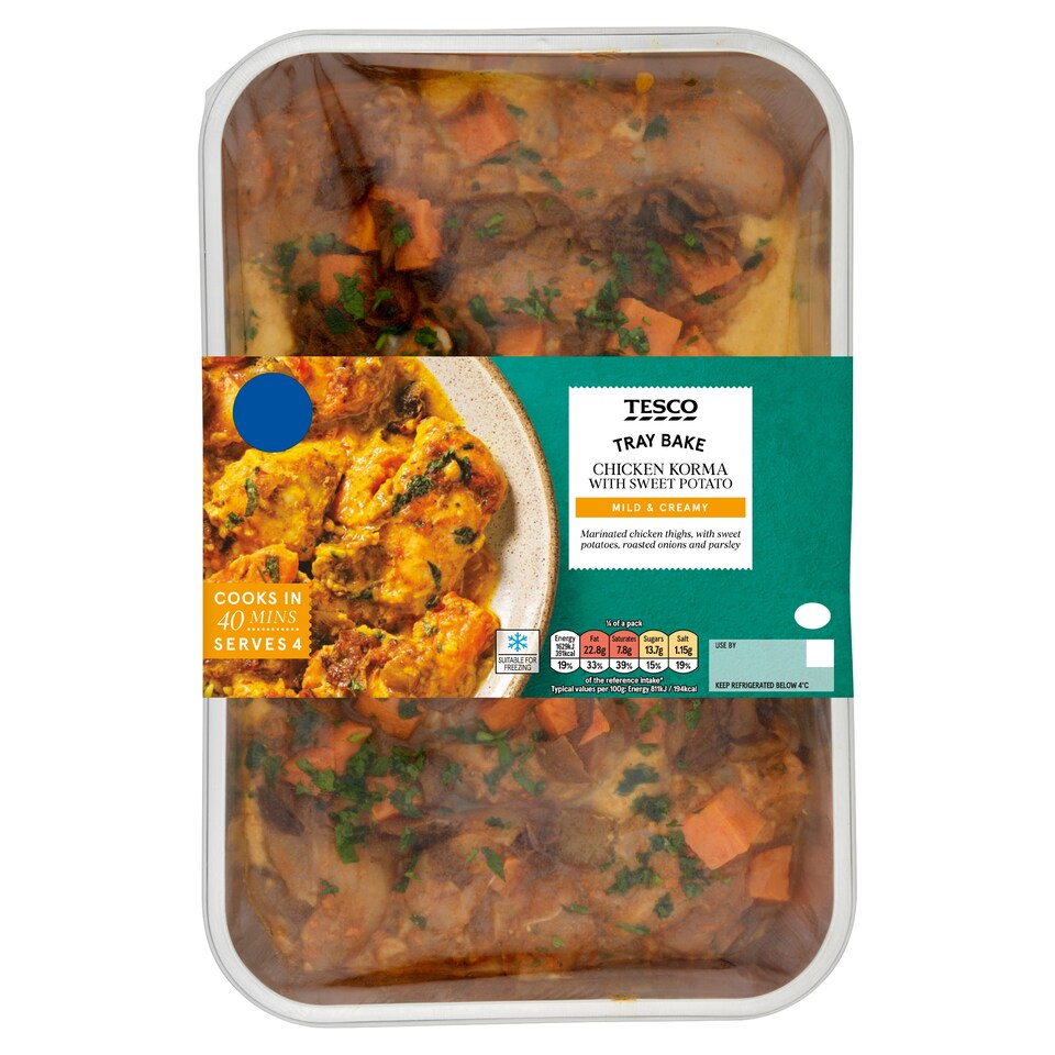 Tesco Chicken Korma & Sweet Potato Traybake 882G