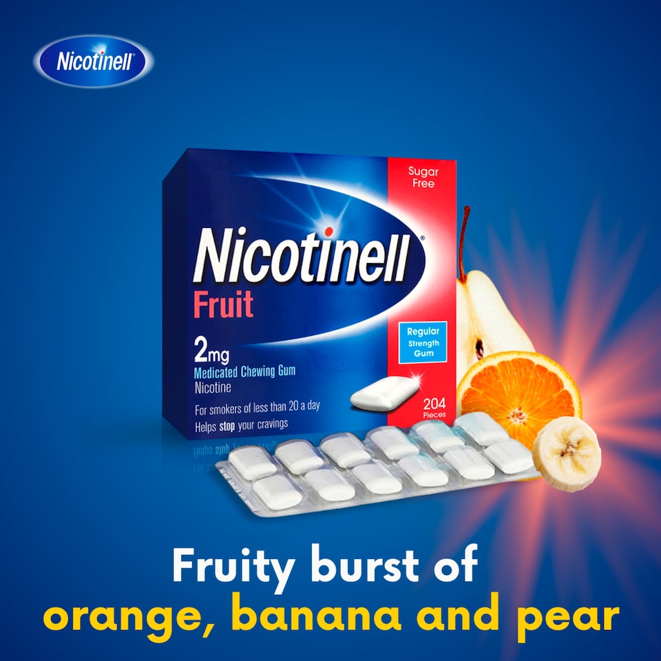 image 1 of Nicotinell Stop Smoking Aid 2mg Medicated Chewing Gum - Fruit 204s