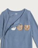 image 3 of F&F Baby 2-Pack Cotton Rich Ribbed Animal and Stripe Print Sleepsuits in Blue