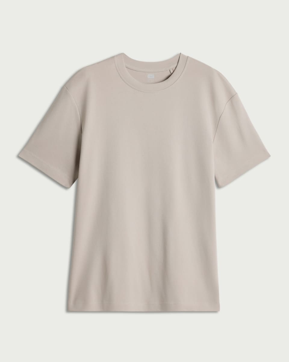 image 1 of F&F Pure Cotton Crew Neck T-Shirt in Ecru