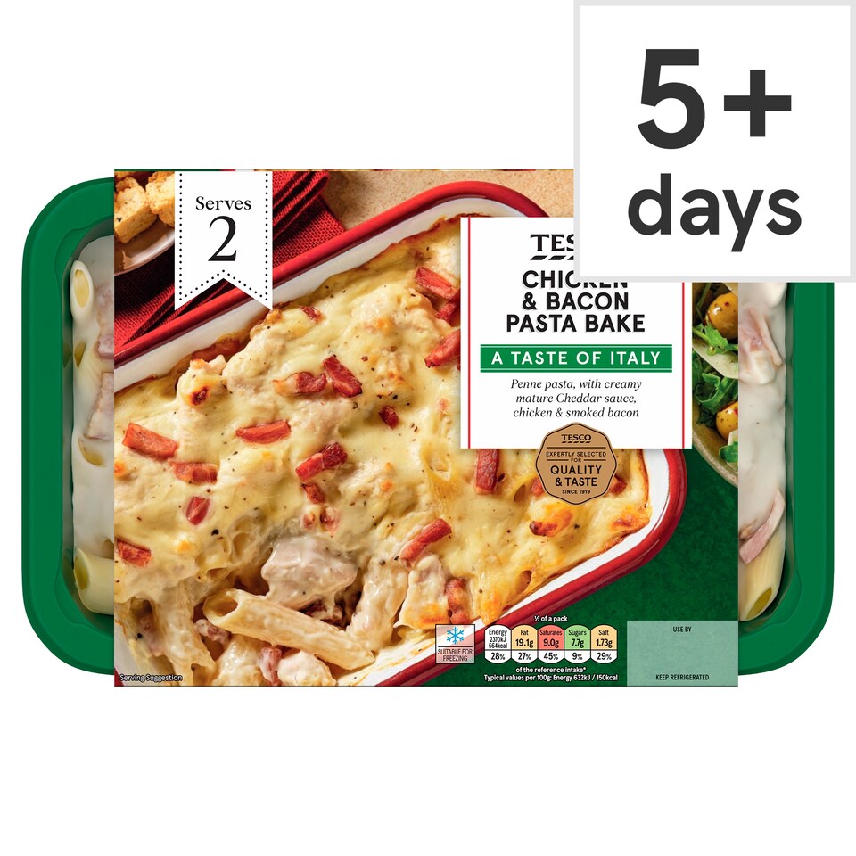 Tesco Chicken & Bacon Pasta Bake 750G