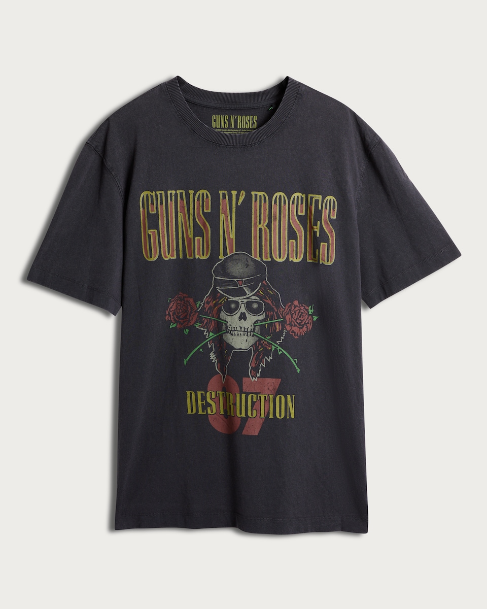 image 1 of Guns N' Roses Pure Cotton Graphic T-Shirt in Black
