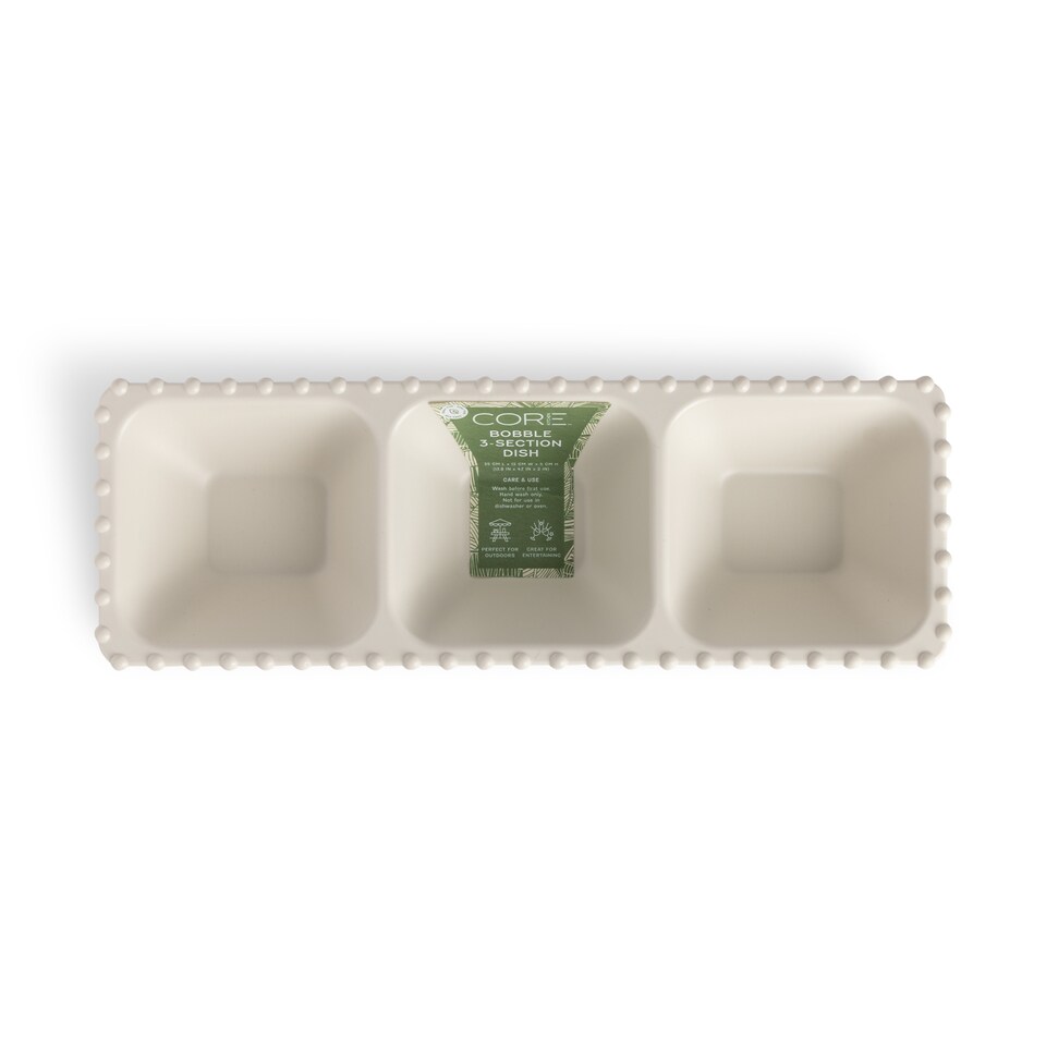 image 1 of Core Kitchen Cream Plastic Bobble 3 Section Dish