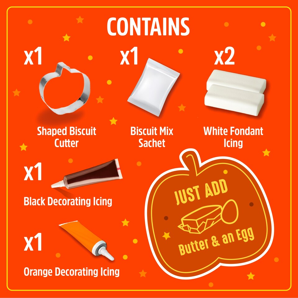image 1 of Dr. Oetker Halloween Pumpkin & Skull Biscuit Decorating Kit 484g 