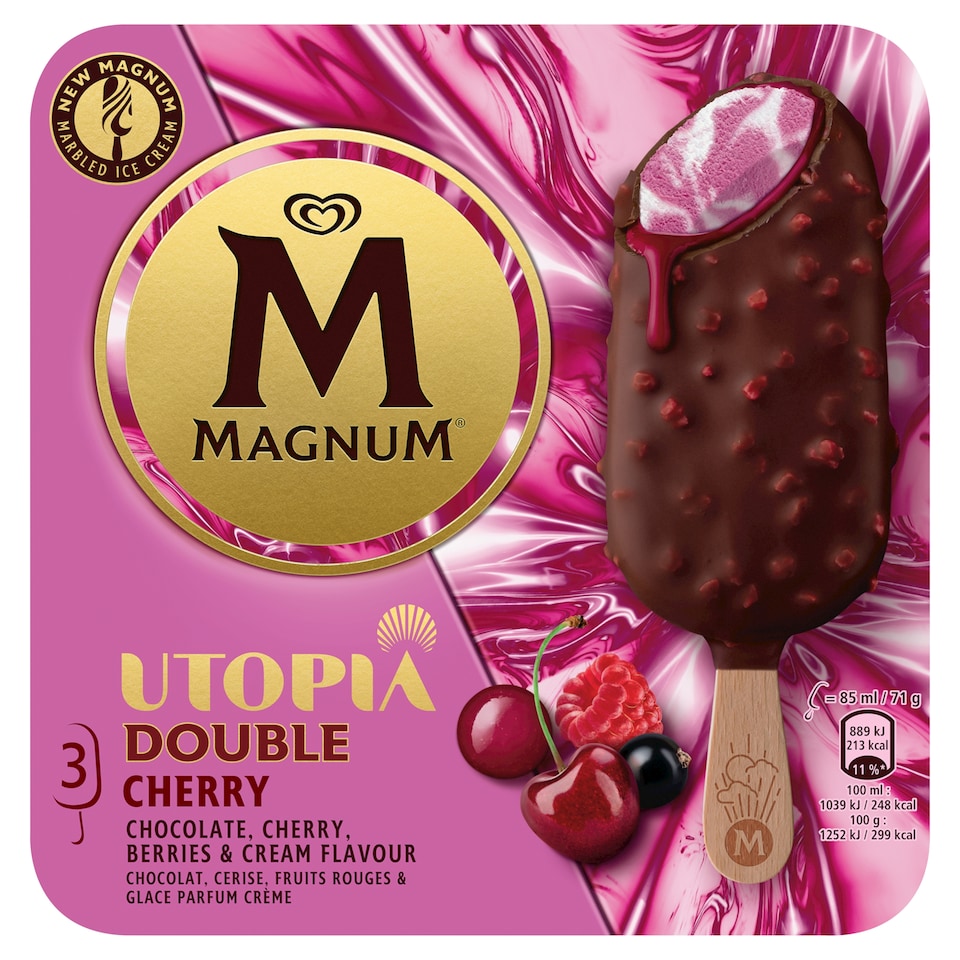 MAGNUM Multipack Jégkrém Dupla Meggy 3 x 85 ml