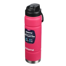 Sistema Spring Green and Raspberry Pink Soft Touch Grip Water Bottle 709ml Assorted