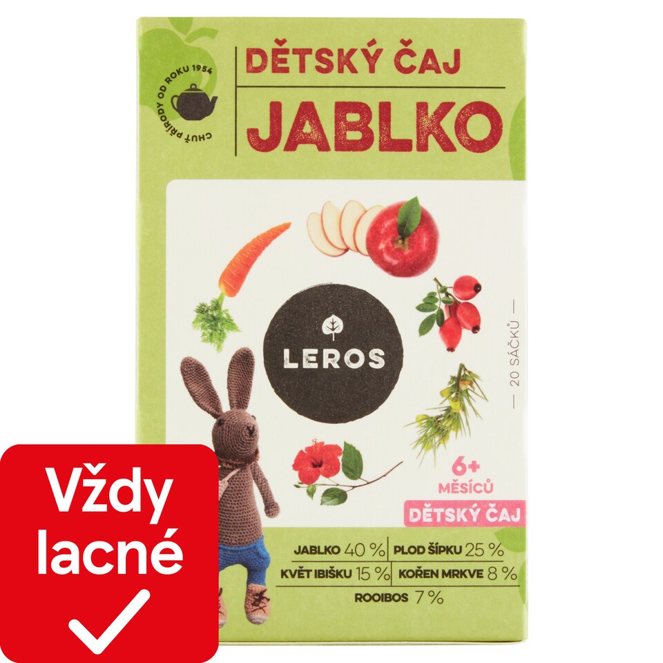 obrázok 1 z Leros Detský čaj jablko 20 x 2 g (40 g)