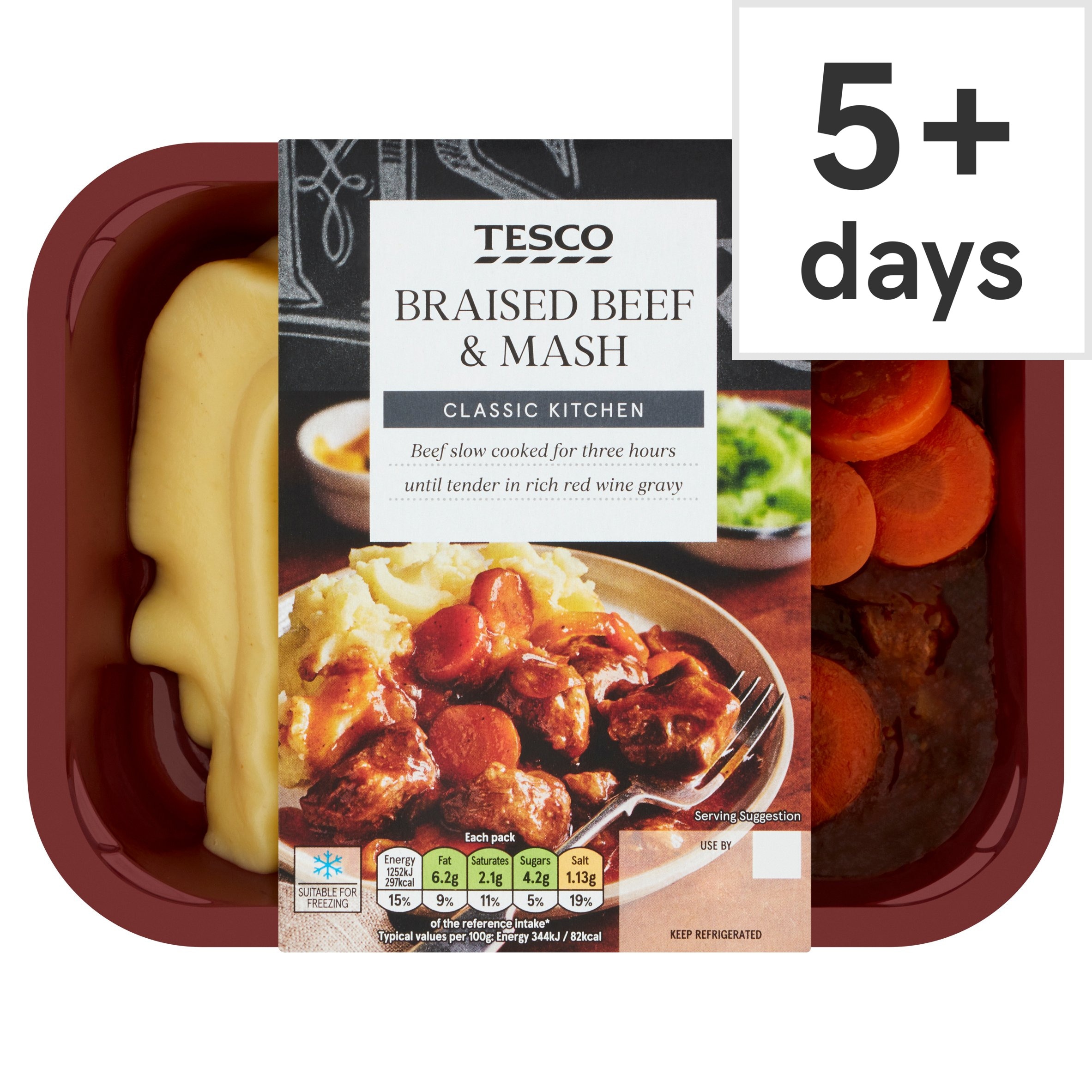 Calories in Tesco Sausage & Mash Pie Chumster