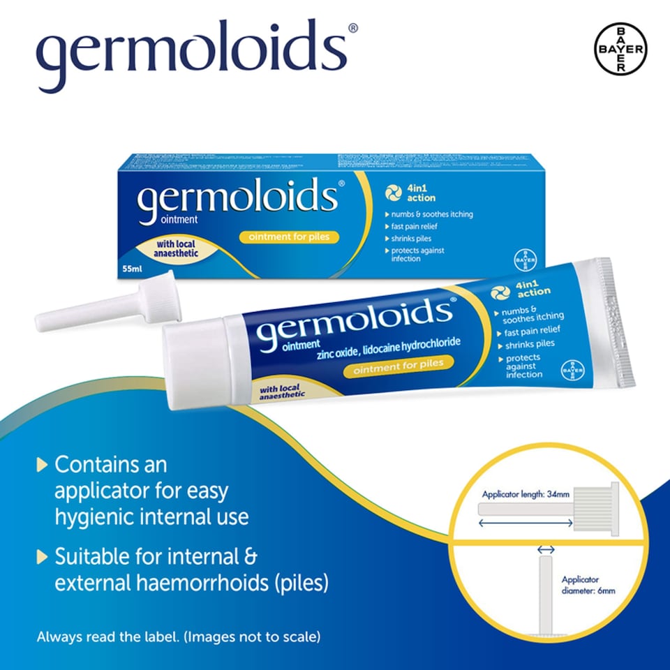 image 1 of Germoloids Triple Action Haemorrhoids Ointment 55ml